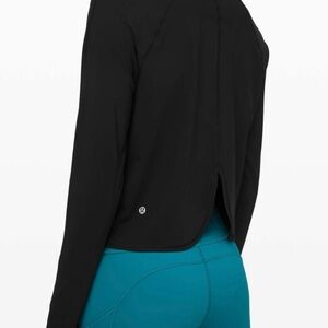 Lululemon Strong Rays Long Sleeve Black Shirt UV Protection SZ M 8 Thumbholes